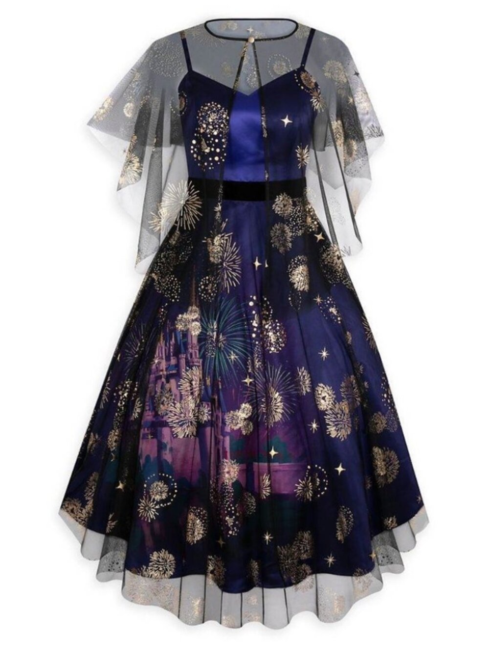 NWT Disney World 50th Anniversary Cinderella Castle Fireworks Dress